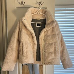 Abercrombie & Fitch Cream Teddy Jacket